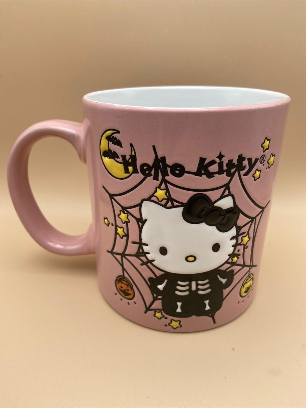 Hello Kitty Halloween Pink Skeleton Coffee Mug by Sanrio 20 Oz